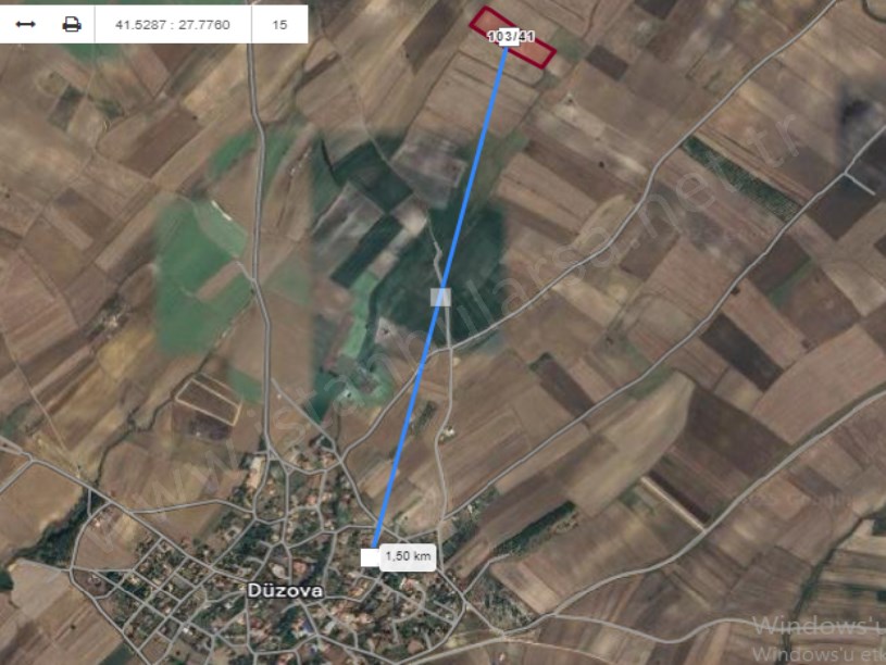 Kırklareli Vize Düzova Köyü Satılık Tarla , 12,918 m2 Tarla Müstakil 