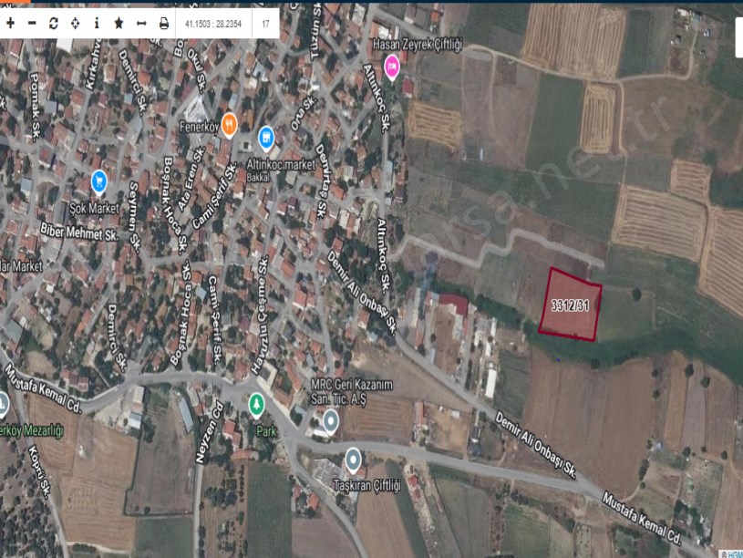 Silivri Fenerköyde Satılık Tarla , 3,600 m2 Müstakil Yolu Var