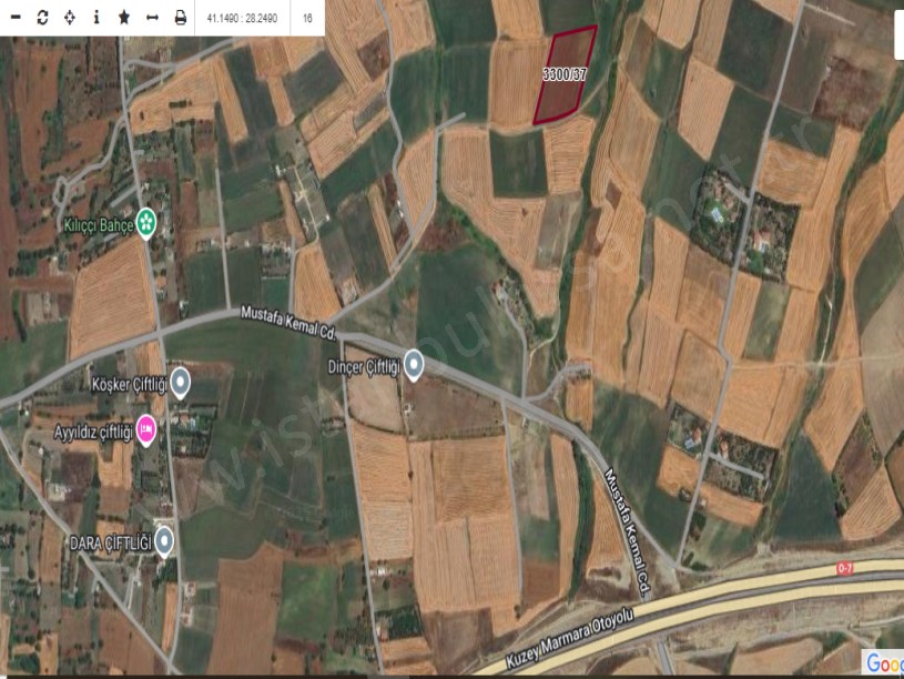 Silivri Fenerköyde Satılık Arsa , 380 M2 Hisseli Çaplı Yolu Var
