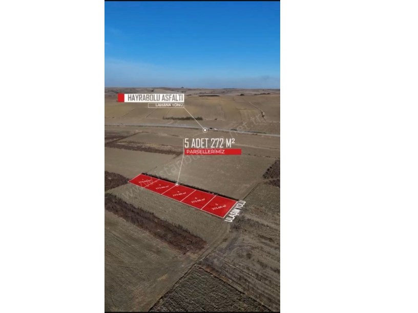 Tekirdağ Hayrabolu Lahna Mah , Satılık Arsa  , 272 m2 Hisseli Çaplı 