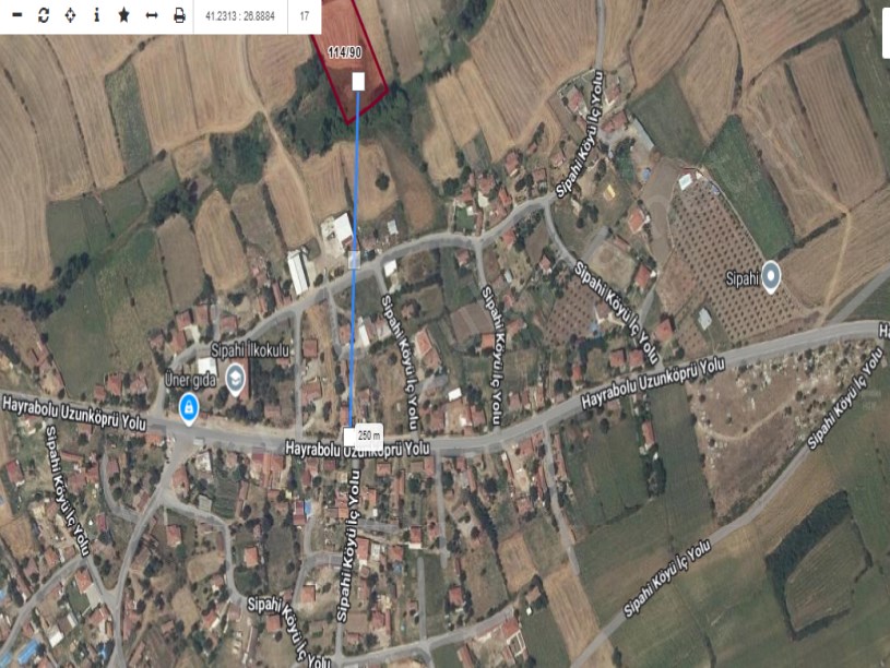 Edirne Uzunköprü Sipahi Köyünde Satılık Arsa , 248 m2 Merkezde Yolu Var 