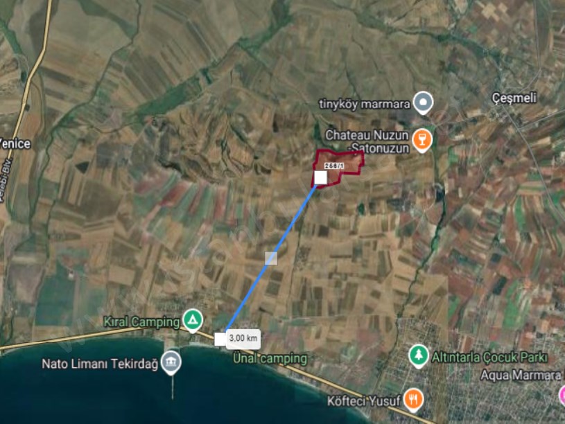 Tekirdağ Marmaraereğli Çeşmeli Mah Satılık Arsa , 243 m2 Hisseli Yolu Var