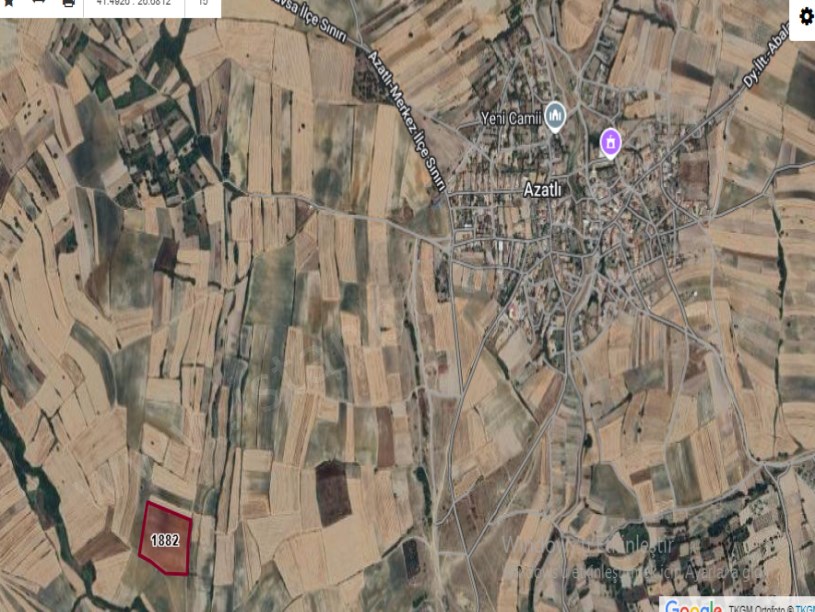 Edirne Havsa Azatlı Köyünde Satılık Arsa , 224 M2 Hisseli