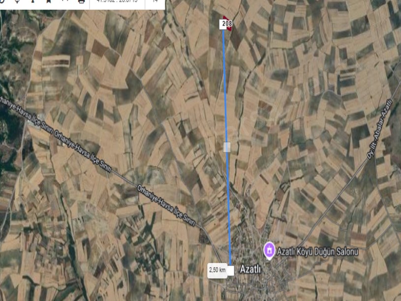 Edirne Havsa Azatlı Köyünde Satılık Arsa , 230 M2 Hisseli Yolu Var