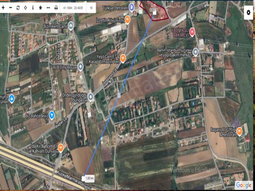 Çatalca İzzettinde Kiralık Depo İmalathane , 1,150 m2 Arazi İçinde 750 m2 Kapalı Alan Merkezde