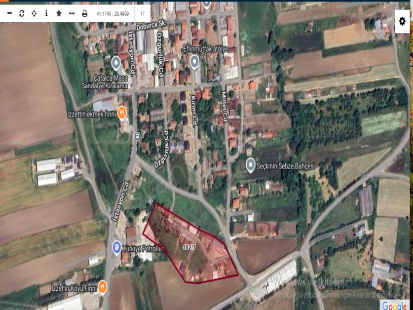 Çatalca İzzettinde Kiralık Depo İmalathane , 1,150 m2 Arazi İçinde 750 m2 Kapalı Alan Merkezde
