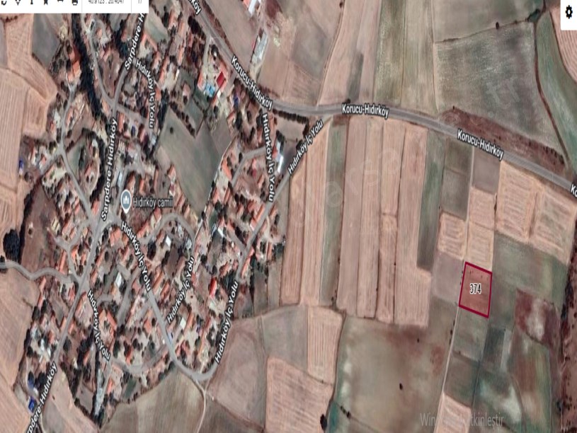 Edirne İpsala Hıdırköy Köyünde Satılık Arsa , 340 m2 Yolu Var Çaplı Köy Dibi