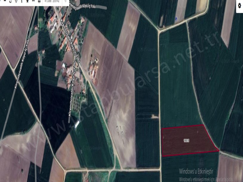 Edirne Uzunköprü Kiremitçisalih Köyünde Satılık Arsa , 1 Dönüm Yolu Var Köy İçi 