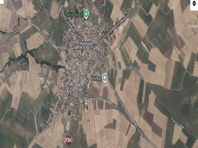 Edirne İpsala İbriktepe Köyü Satılık Arsa , 435 m2 Asfalt cephe  Hisseli