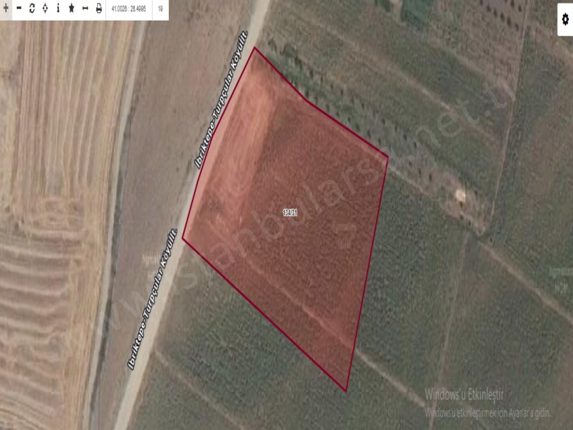 Edirne İpsala İbriktepe Köyü Satılık Arsa , 435 m2 Asfalt cephe  Hisseli