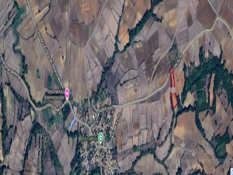 Edirne Uzunköprü Beykonak Köyünde Satılık Arsa , 550 m2 Yolu Var Köye Yakın