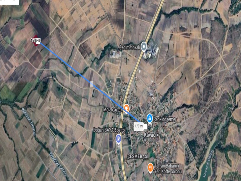 Edirne Uzunköprü Kavacık Köyünde Satılık Arsa , 310 m2 Resmi Yola Cephe Hisseli