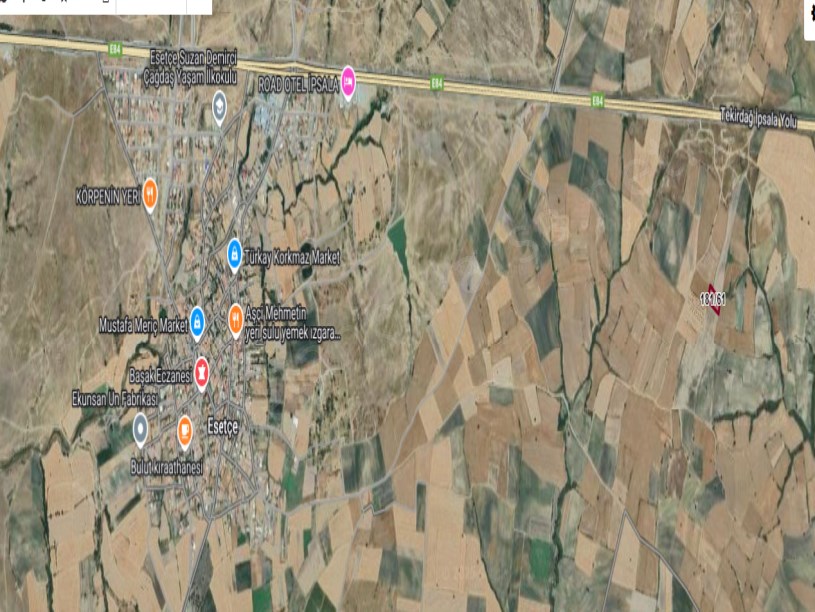 Edirne İpsala Esetçe Köyü Satılık Tarla , 2,744 m2 Müstakil 