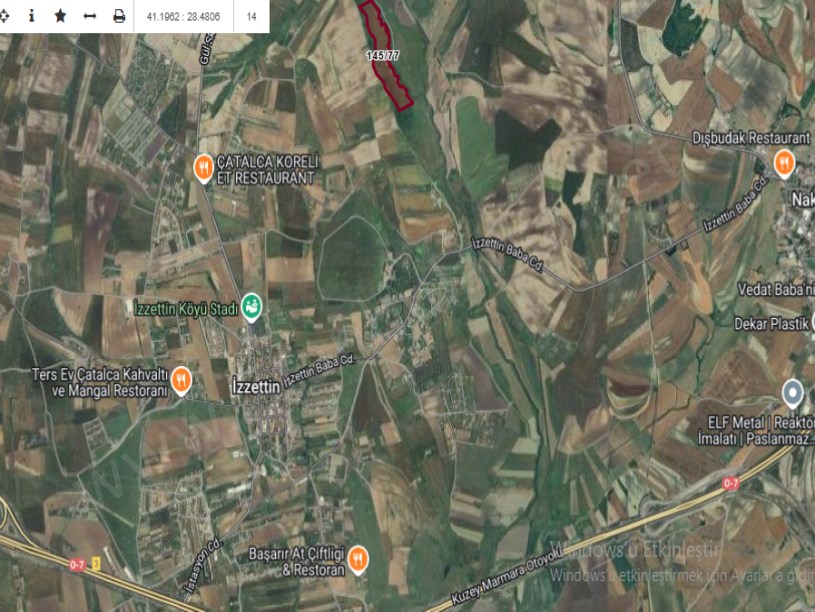 Çatalca İzzettinde Satılık Arsa , 936 M2 Yolu Var Evlerin Yakını