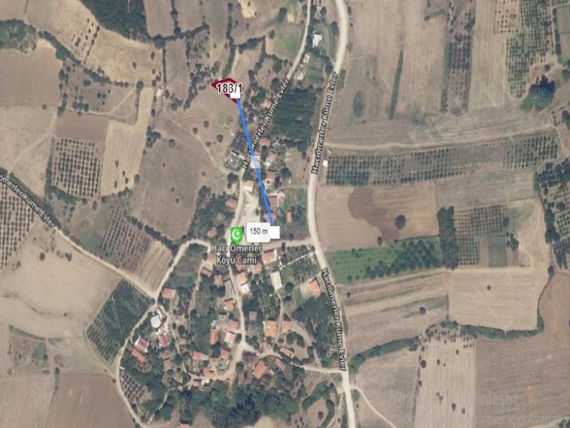 Çanakkale  Lapseki Hacıömerler Köyü Satılık Arsa , 445 m2 Müstakil Evlerin Yakını 