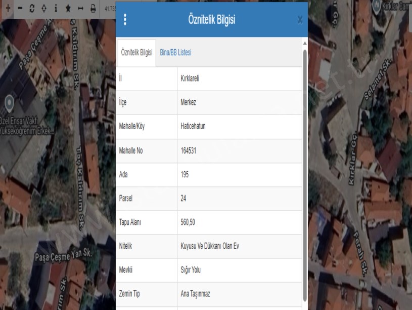 Kırklareli Merkez Haticehatun Mah Satılık Arsa , 560 m2 İmarlı İfrazlı Merkezde 