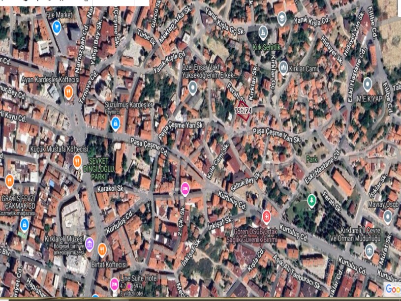 Kırklareli Merkez Haticehatun Mah Satılık Arsa , 560 m2 İmarlı İfrazlı Merkezde 