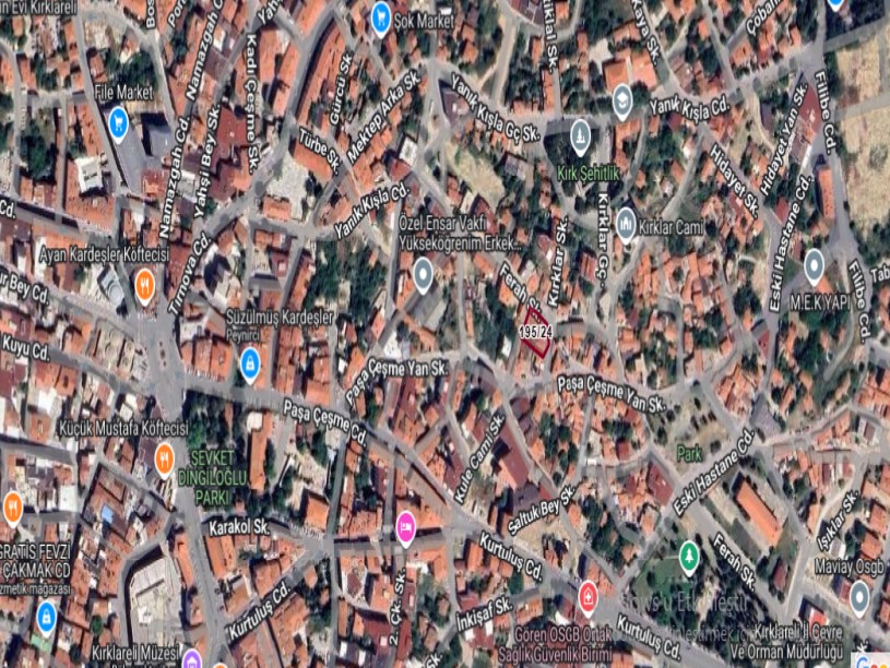 Kırklareli Merkez Haticehatun Mah Satılık Arsa , 560 m2 İmarlı İfrazlı Merkezde 