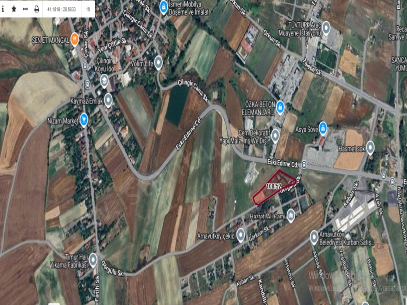 Arnavutköy Çilingirde Satılık Arsa , 220 M2 Yeri Belli Çevrili Yolu Var