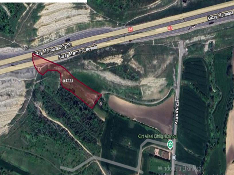 Arnavutköy Baklalıda Satılık Arsa , 4,480 m2 Otoyola Cephe Hisseli Yolu Var