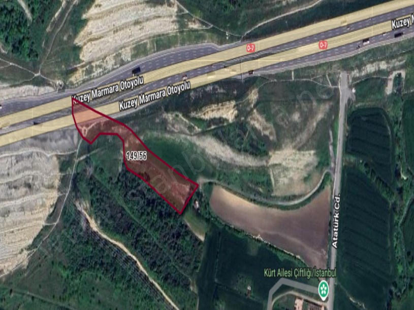 Arnavutköy Baklalıda Satılık Arsa , 4,480 m2 Otoyola Cephe Hisseli Yolu Var