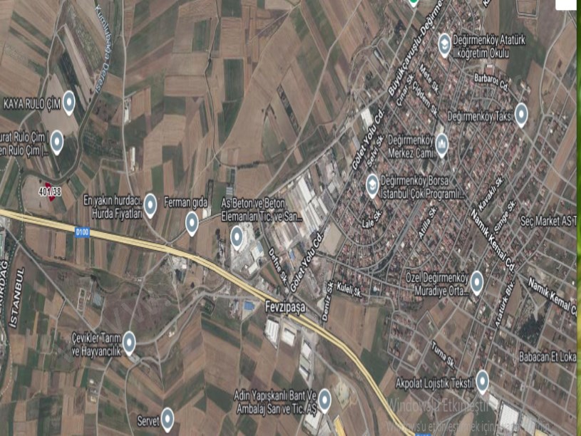 Silivri Değirmenköyde Satılık Tarla , 1,307 M2 Müstakil Yolu Var Çevrili
