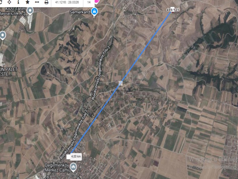 Silivri Değirmenköyde Satılık Arsa , 912 m2 Çevrili Yola Cephe Hisseli 