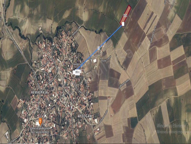 Edirne Keşan Beğendik Köyü Satılık Arsa , 876 m2 Yolu Var Köye Yakın Hisseli  