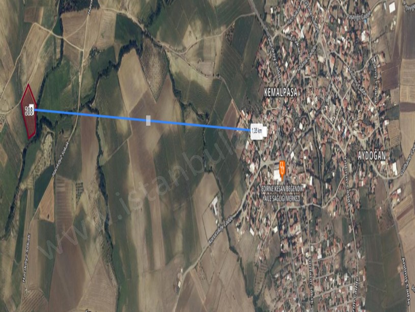 Edirne Keşan Beğendik Köyü Satılık Arsa , 837 m2  Yolu  Var Hisseli Evlerin Yakını