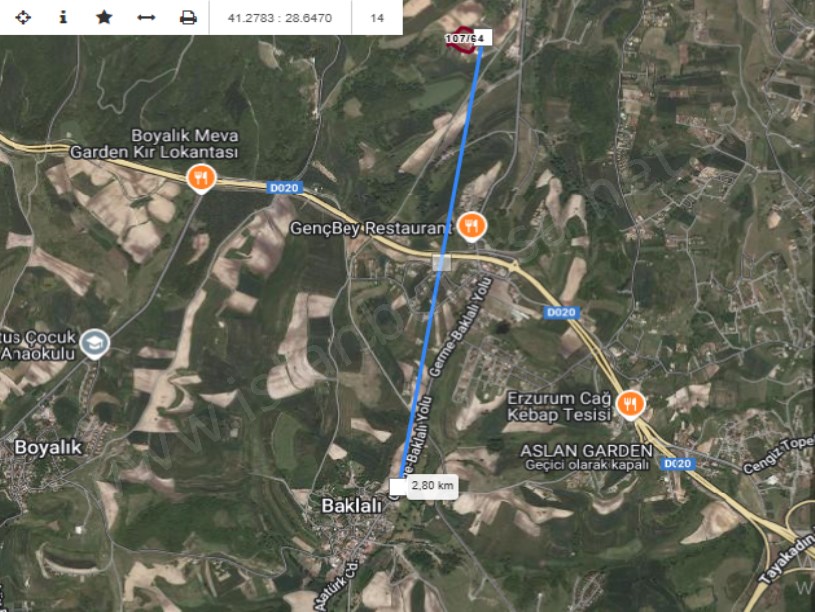 Arnavutköy Baklalıda Satılık Arsa , 1,425 M2 Çaplı Yolu Var Evlerin Yakını