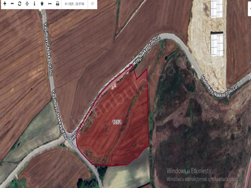Çatalca Nakkaşta  Satılık Arsa , 200 M2 Cadde Cephe Hisseli
