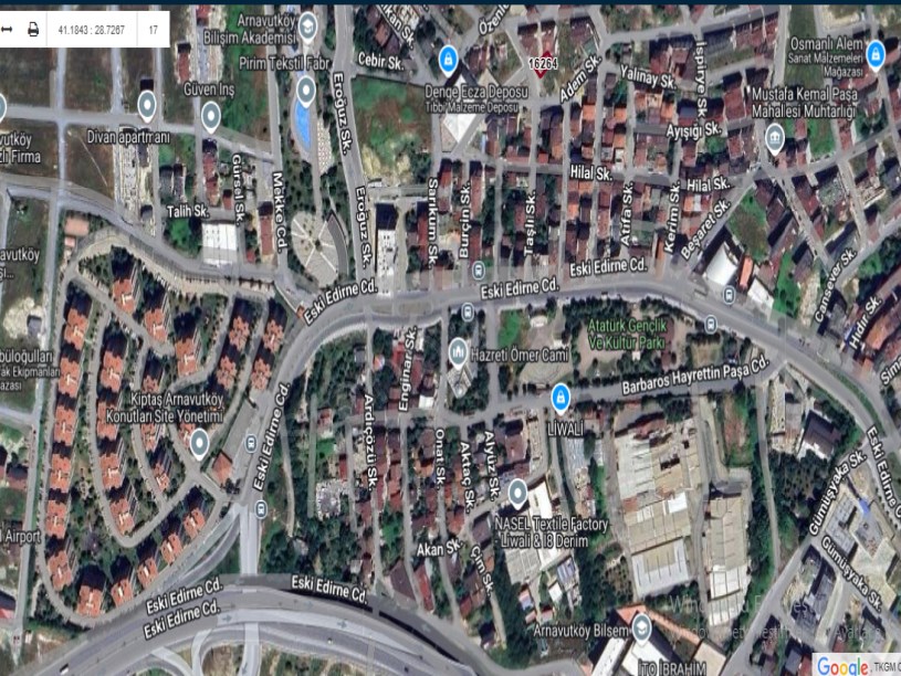 Arnavutköy Mustafa Kemalpaşa Mah Satılık Arsa , 182 m2 Müstakil 3 Kat İmarlı  Merkezde 