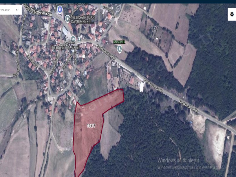 Çatalca Hisarbeylide Satılık Arsa , 355 m2 Merkezde Çaplı Yolu Var