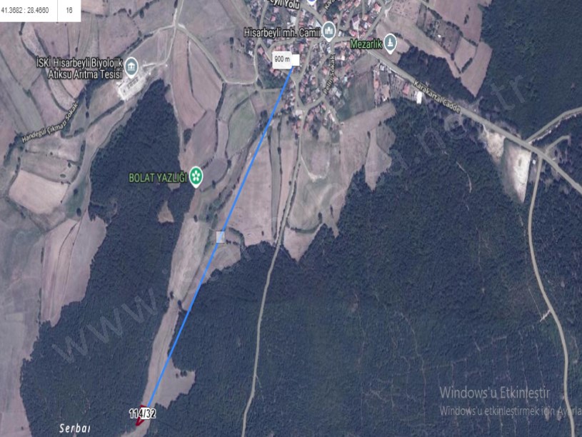 Çatalca Hisarbeylide Satılık Arsa , 635 m2 Müstakil Yolu Var