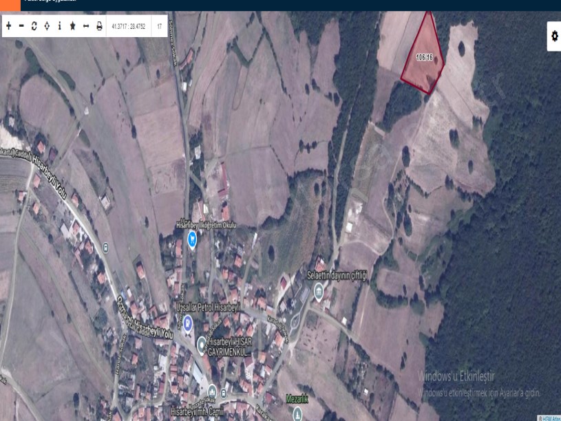 Çatalca Hisarbeylide Satılık Arsa , 500 m2 Çapı Yolu Mevcut 