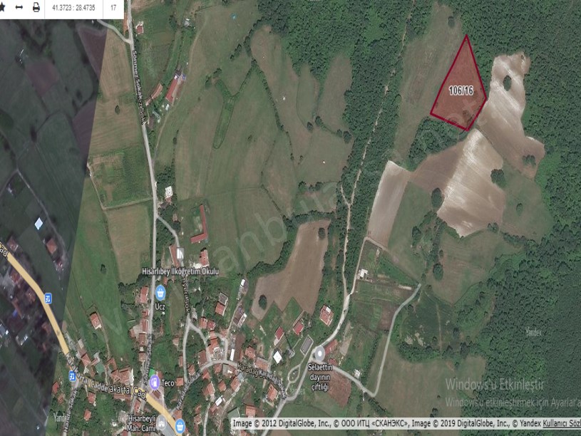 Çatalca Hisarbeylide Satılık Arsa , 500 m2 Çapı Yolu Mevcut 