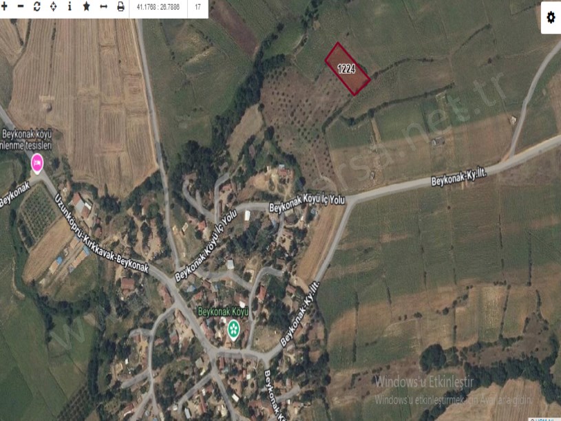 Edirne Uzunköprü Beykonak Köyünde Satılık Arsa , 325 M2 Çaplı