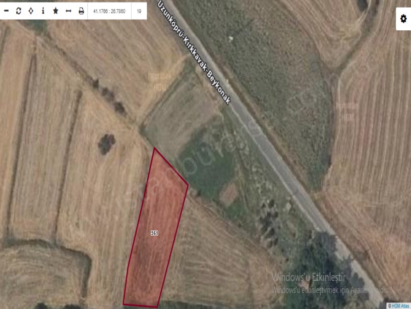 Edirne Uzunköprü Beykonak Köyünde Satılık Arsa , 352 m2  Çaplı Evlerin Yakını