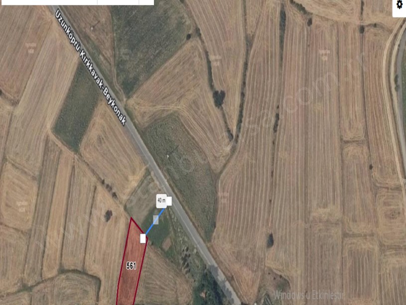 Edirne Uzunköprü Beykonak Köyünde Satılık Arsa , 352 m2  Çaplı Evlerin Yakını