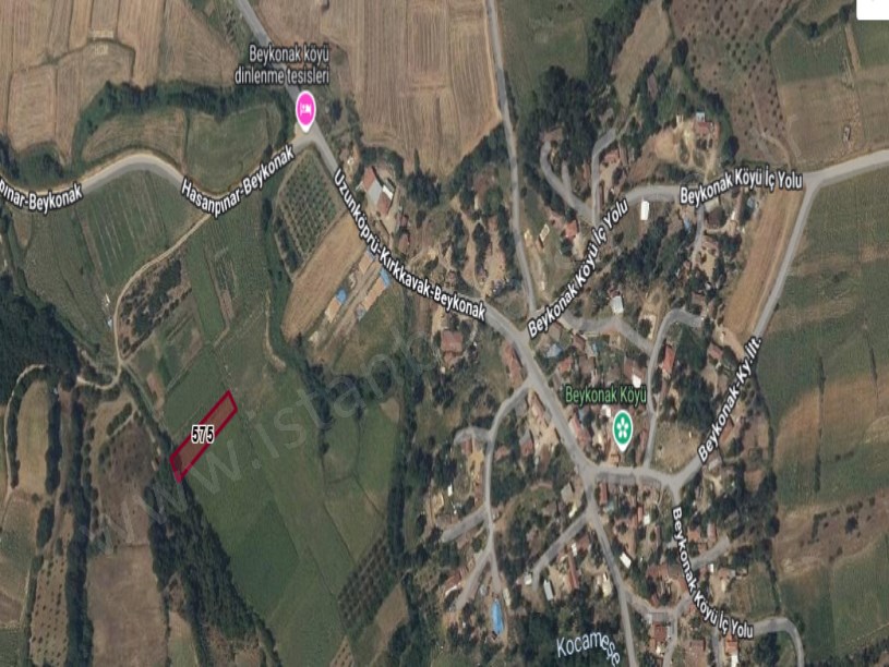 Edirne Uzunköprü Beykonak Köyünde Satılık Arsa , 318 m2 Çaplı Hisseli