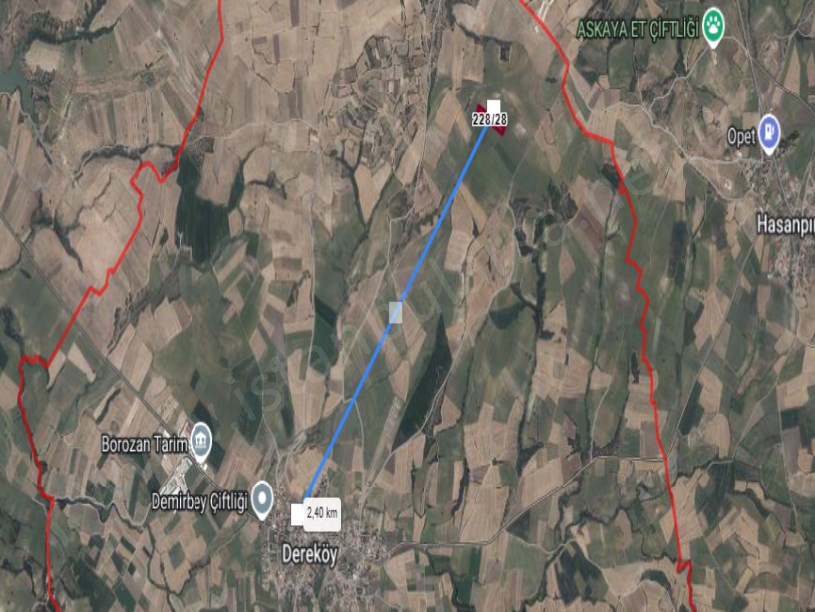 Edirne Uzunköprü Dereköy Köyü Satılık Arsa , 668 m2 Çaplı Hisseli