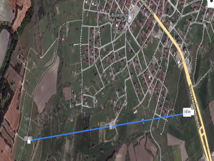 Tekirdağ Saray Büyükyoncalı Mah Satılık Arsa , 266 M2 Evlerin Yakını Yolu Var Müstakil