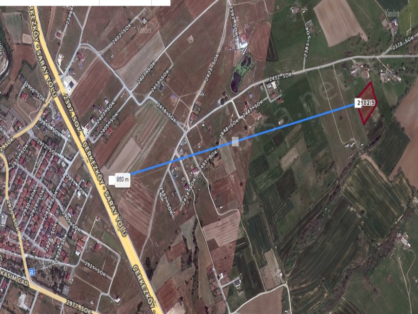 Tekirdağ Saray Bozoba Mah , Satılık Tarla , 4,586 m2 Müstakil  Merkezde 