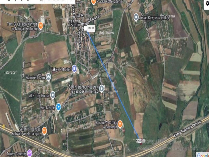 Çatalca İzzettinde Satılık Tarla , 2,077 m2 Müstakil Merkezde Otobana Yakın