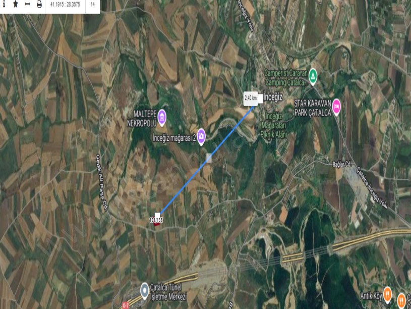 Çatalca Elbasanda Satılık Arsa , 250 m2 Çaplı Çevrili Evlerin Yakını