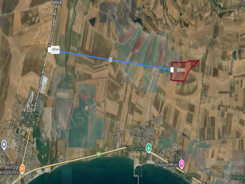 Tekirdağ Marmaraereğli Çeşmeli Mah Satılık Arsa , 258 M2 Hisseli Yolu Var 