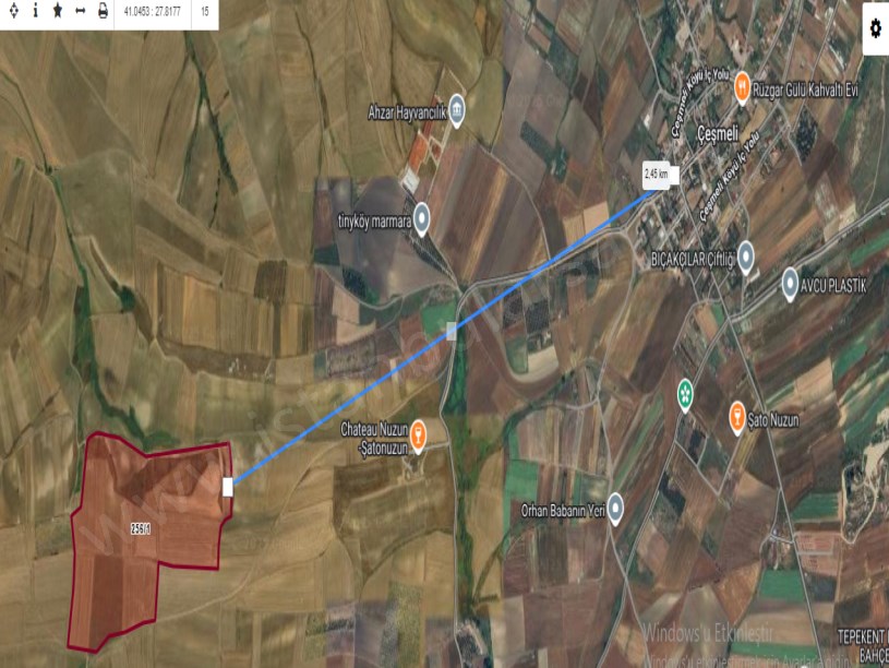 Tekirdağ Marmaraereğli Çeşmeli Mah Satılık Arsa , 386 m2 Yolu Var Hisseli