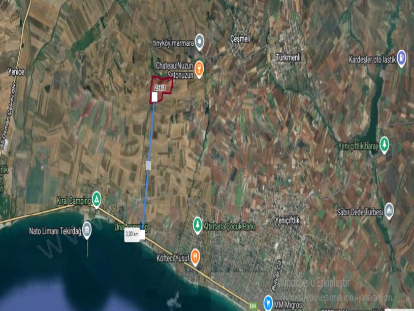 Tekirdağ Marmaraereğli Çeşmeli Mah Satılık Arsa , 386 m2 Yolu Var Hisseli