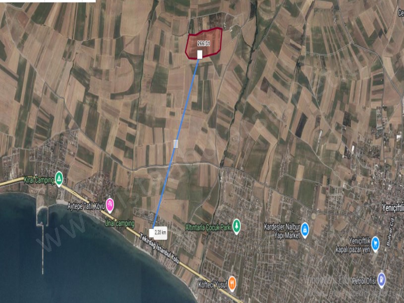 Tekirdağ Marmaraereğli Çeşmeli Mah Satılık Arsa , 242 m2 Evlerin Yakını Yolu Var 