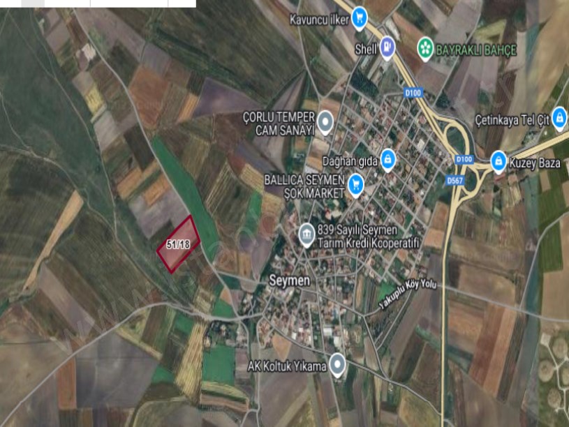 Tekirdağ Çorlu Seymende Satılık Arsa , 700 m2 Yolu Var Hisseli Merkezde 